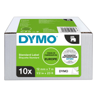 Afbeelding van Origineel DYMO D1 45013 (10-pack) Lettertape 12mm Zwart op Wit